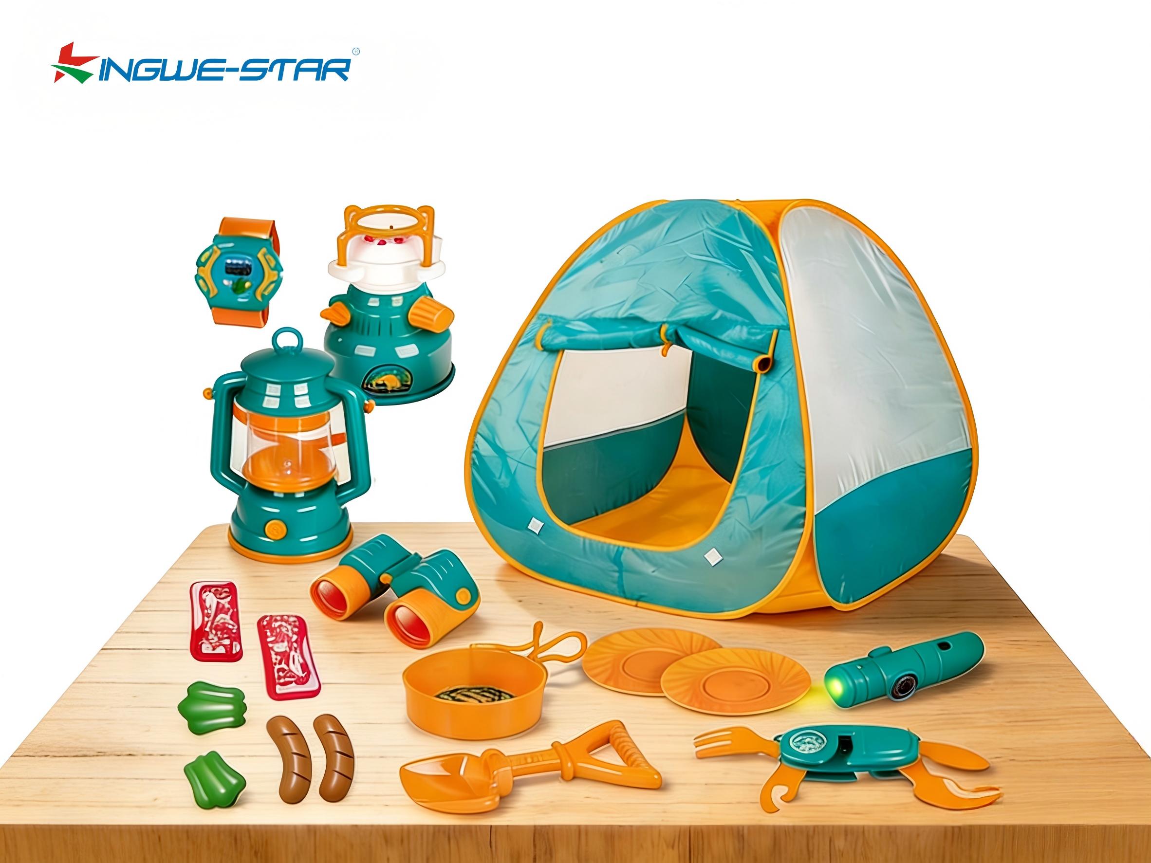 Play Tent with Camping Gear and Tools Set